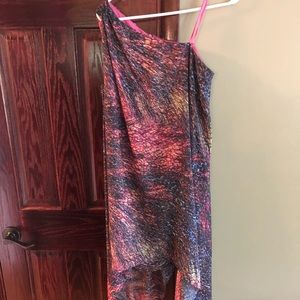 Aidan Mattox one shoulder chiffon dress